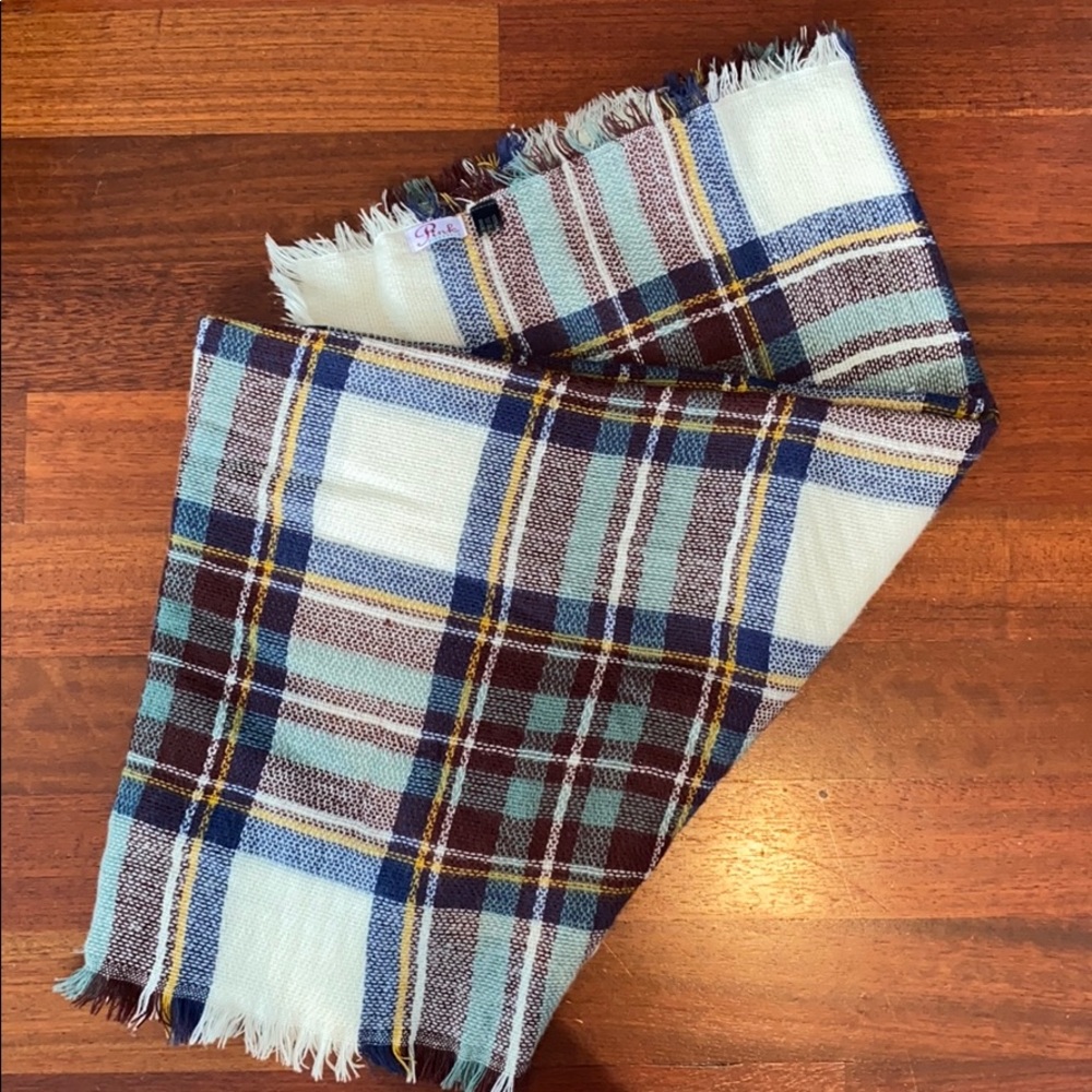 Pink Pineapple Shop Plaid Blanket Scarf